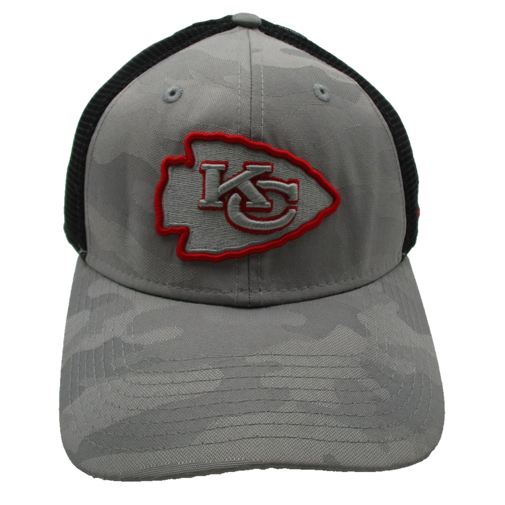 Kansas City Chiefs Hat Cap Fitted Gray Camo NFL Football New Era Mens Mesh
